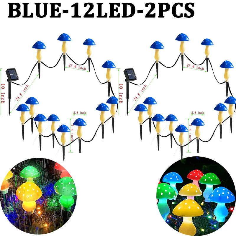 Solar Mushroom Light Garden Outdoor Decor 8 Modes