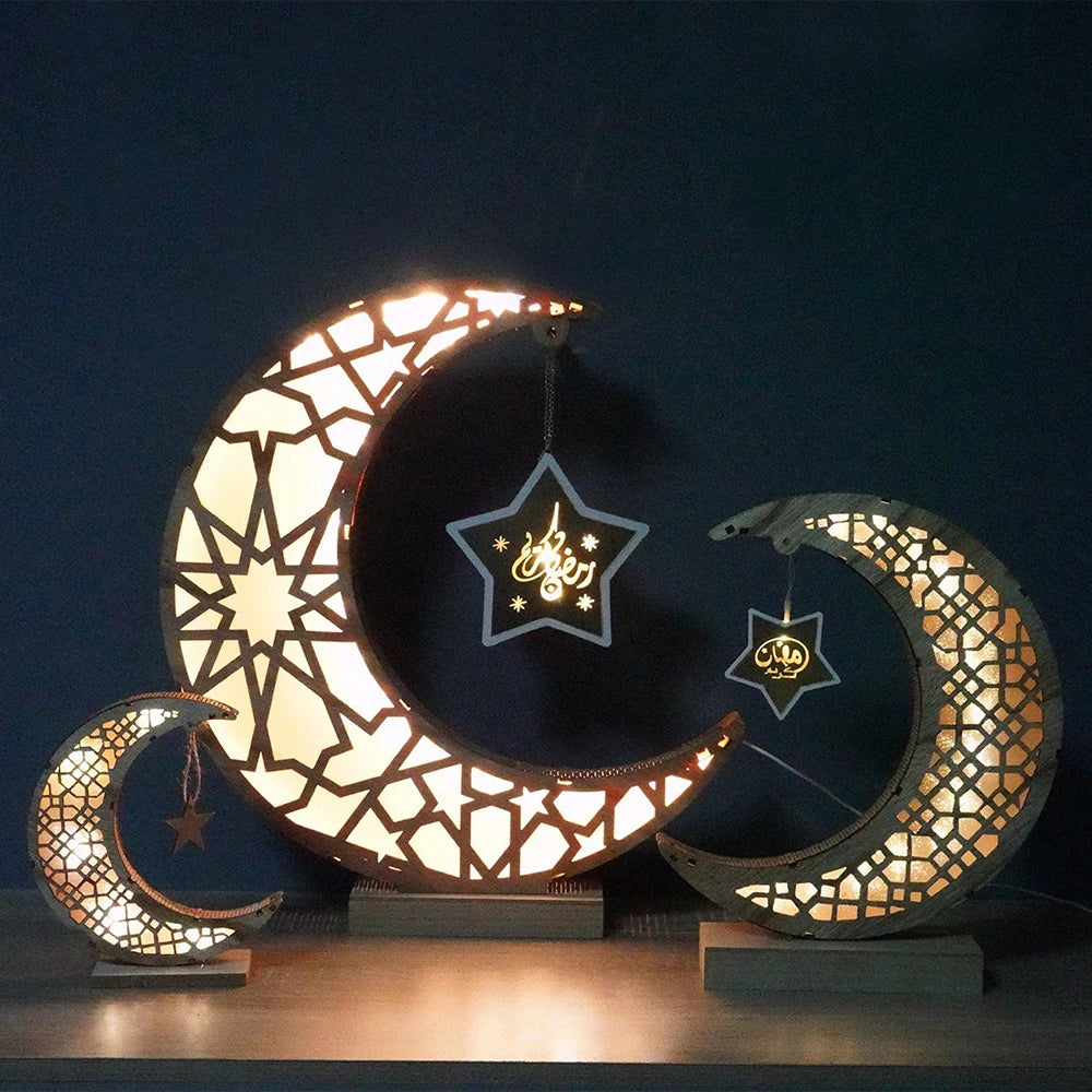 Gold Ramadan Moon Led Lamp