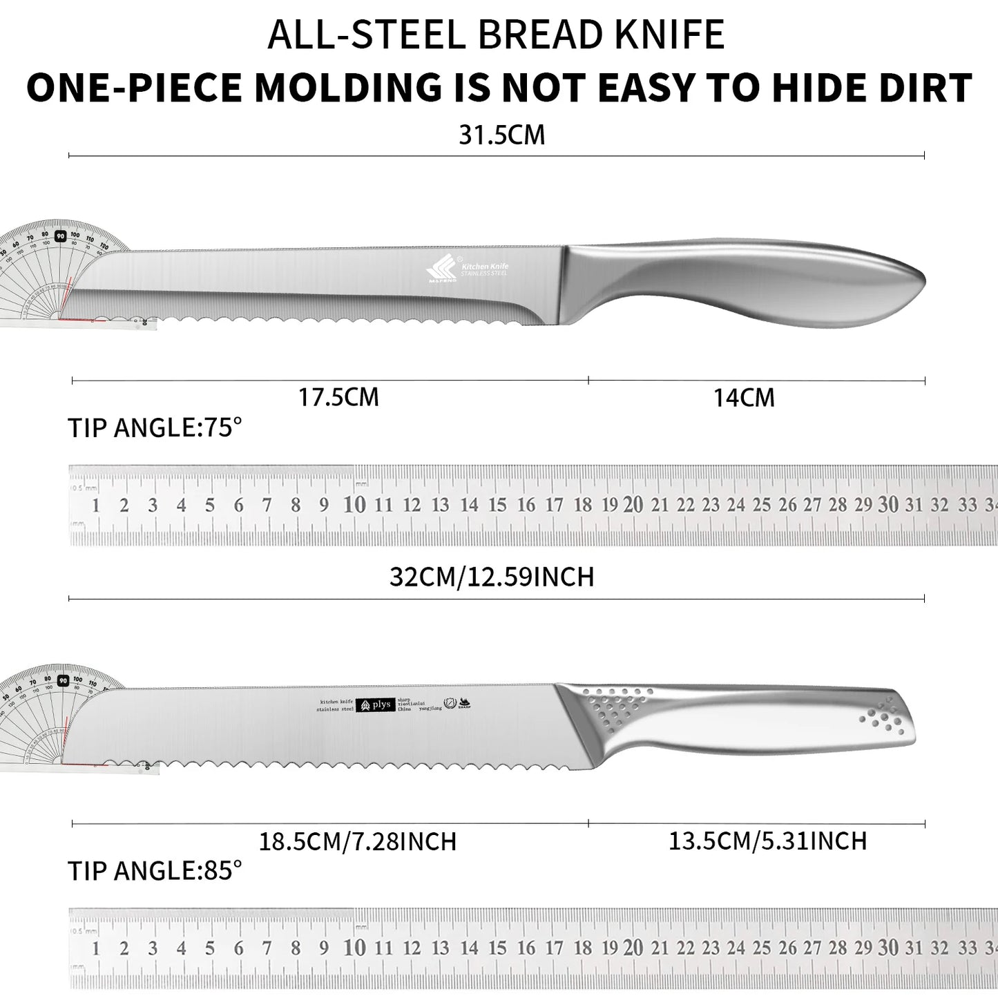 All-steel bread knife