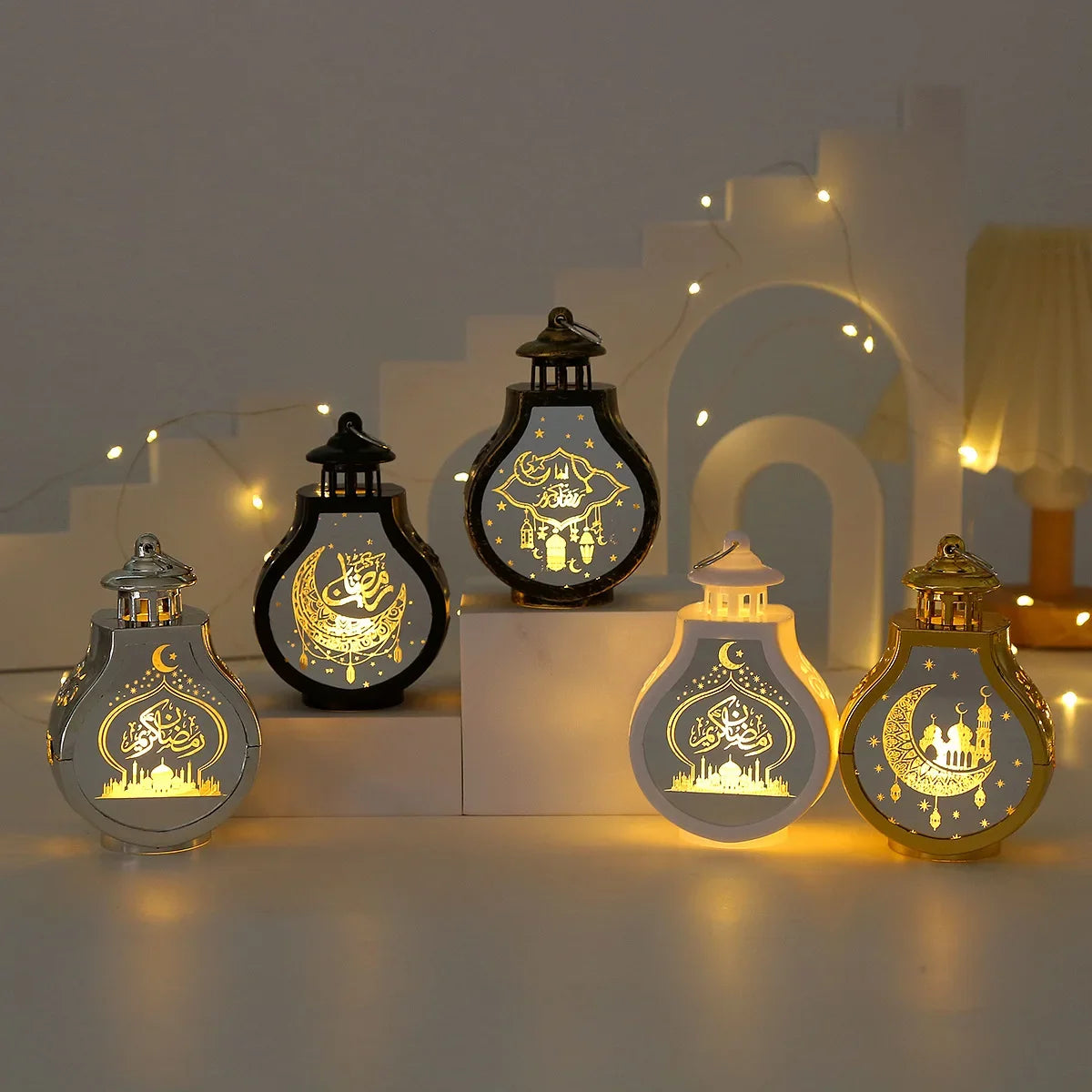 Eid Mubarak LED Wind Lamp Ornament 2025