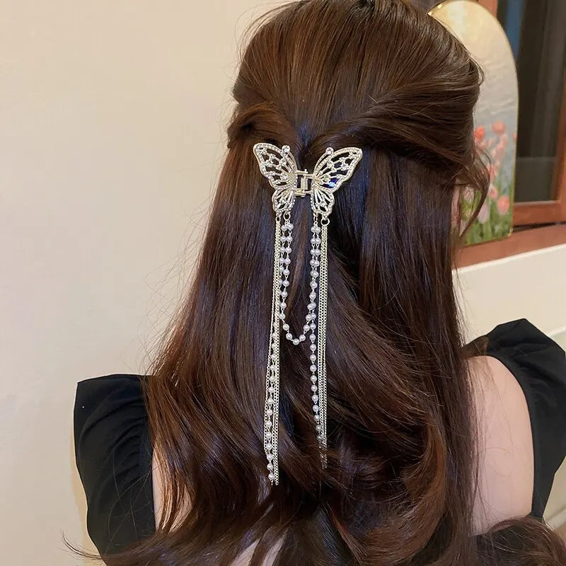 Butterfly Hair Clip with Long Tassel