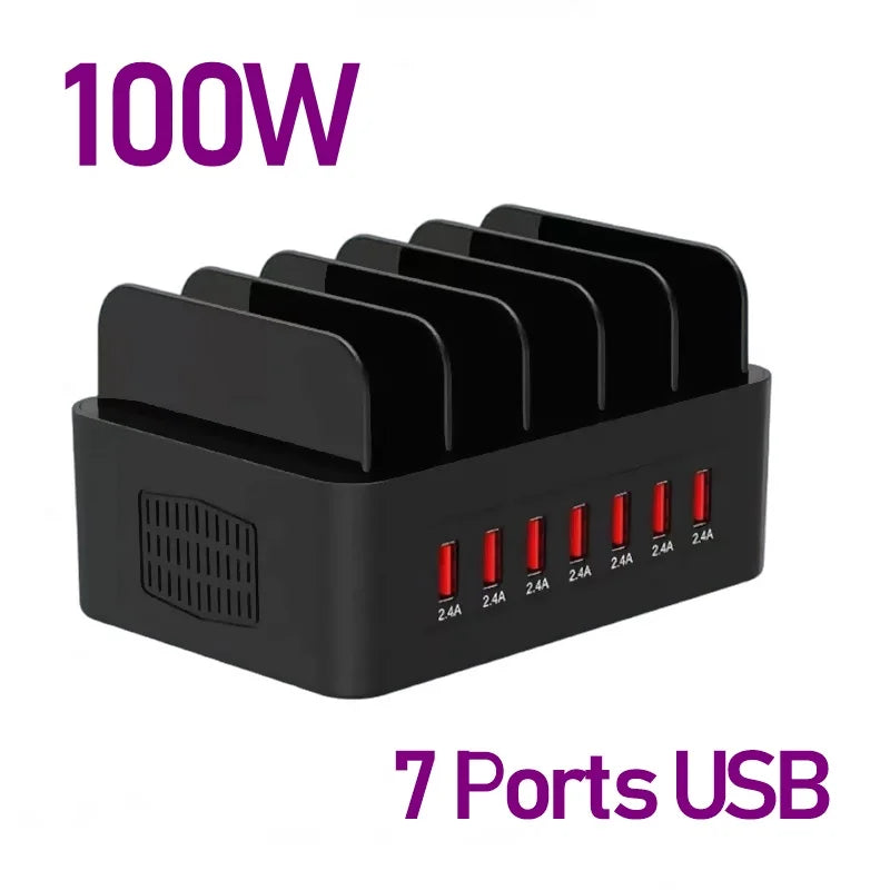 150W Universal Multi USB Fast Charger 16 Port 3.5A MAX Charging Station Stand For Ipad Iphone 14 13 Samsung S22 Xiaomi Tablet