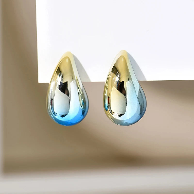 Gradient Colorful Waterdrop Drop Earrings