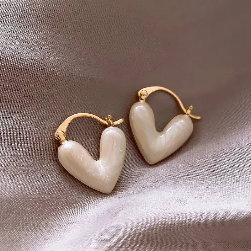 Trendy Heart Stud Earrings Luxury Love