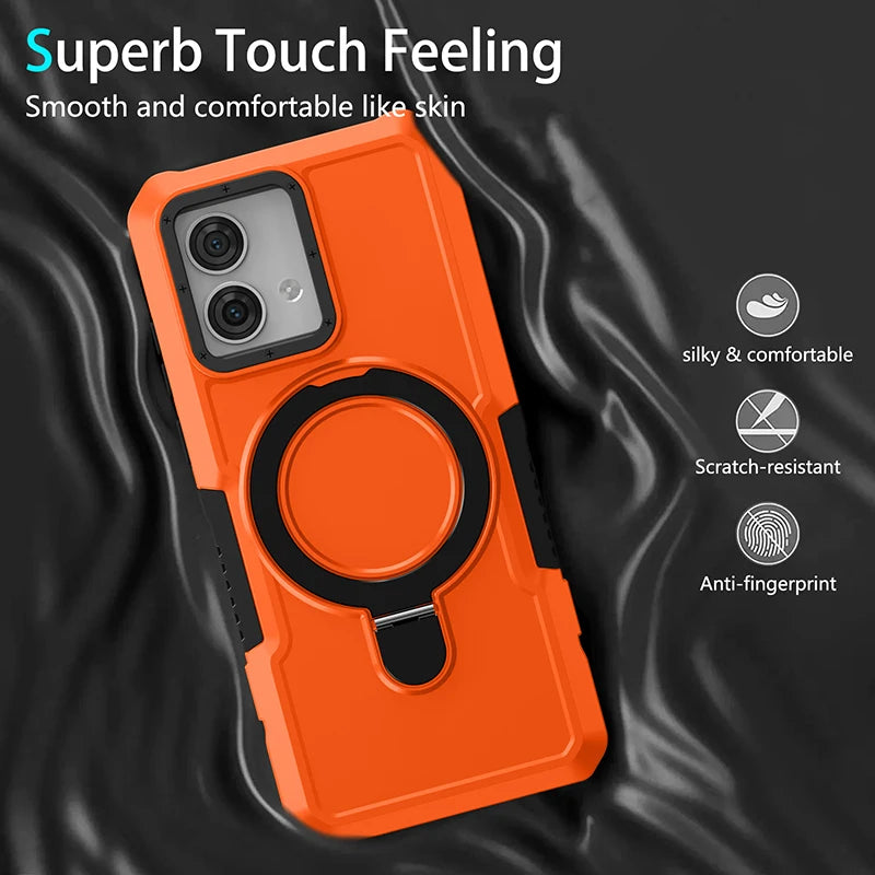 Shockproof Case for Motorola G84 G54 Armor Phone Cover with Rotated Ring Stand for Moto E32 E13 G22 G24 G34 G04 5G G14 E14