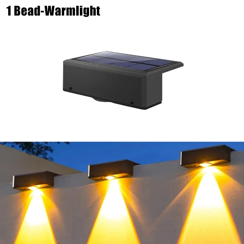 1/2/4/6 Pcs Outdoor Solar Wall Light Waterproof Fence Lamp Ultra Strong Spotlight Illumination for Garden Fence or Exterior Wall