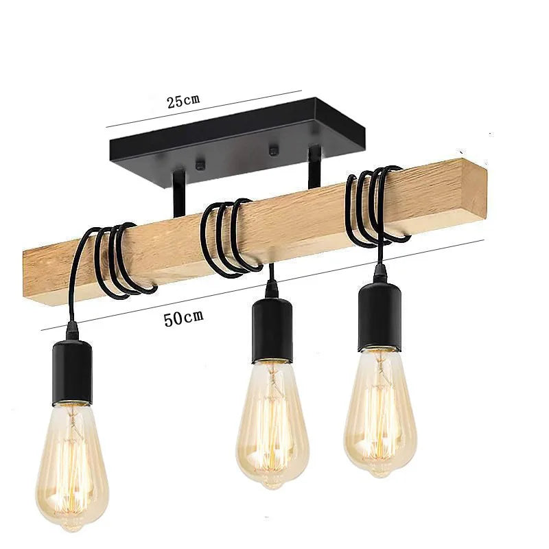 Modern Creative Wood Chandelier Light Ceiling Solid Wooden