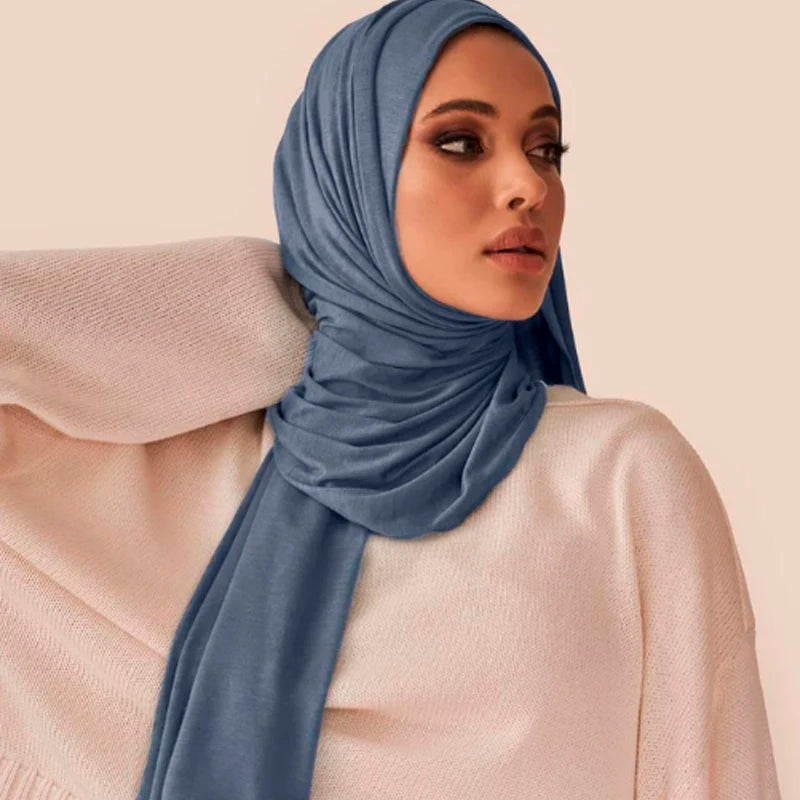 Modal Cotton Jersey Hijab Scarf for Muslim Women