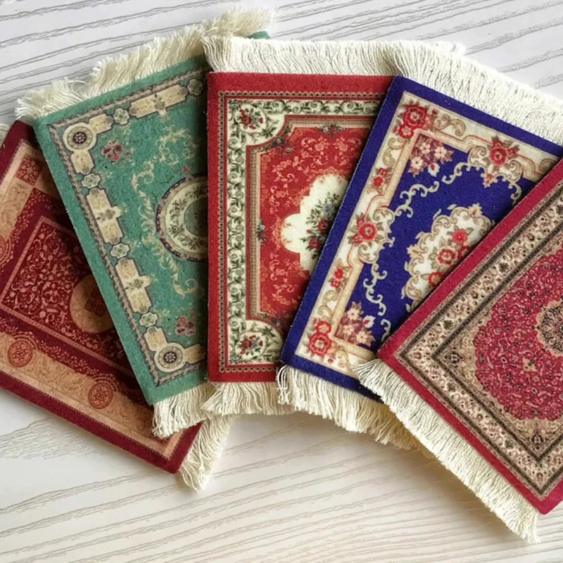 Retro Non-Slip Tassel Coasters Coaster Persian Style Cup Mat Heat Insulation Pads