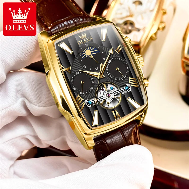 OLEVS Luxury Rectangular Dial Mechanical Watches