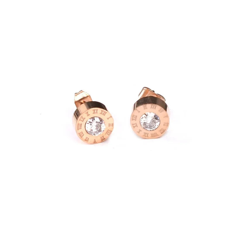 Korean Vintage Delicate Zircon Shell Heart Stud Earrings