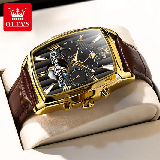 OLEVS Luxury Rectangular Dial Mechanical Watches