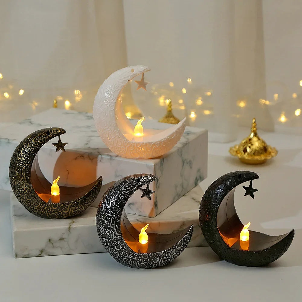 2025 Ramadan Decoration Star Moon LED Candlestick Lamp