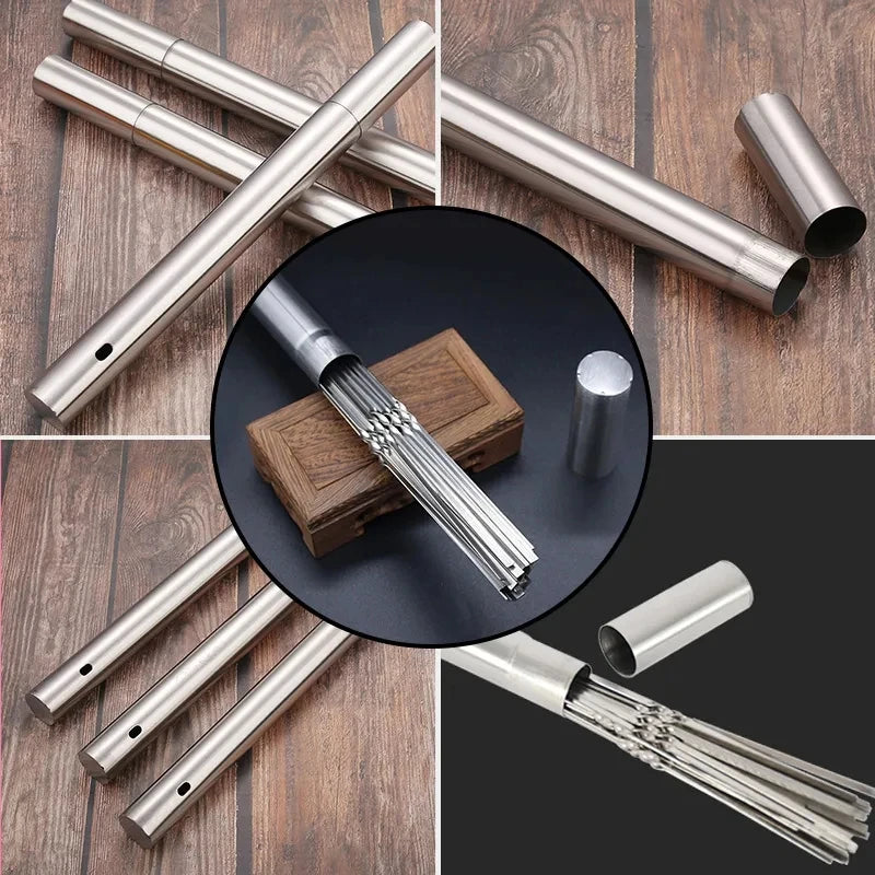 Reusable Barbecue Skewers with Storage Tube