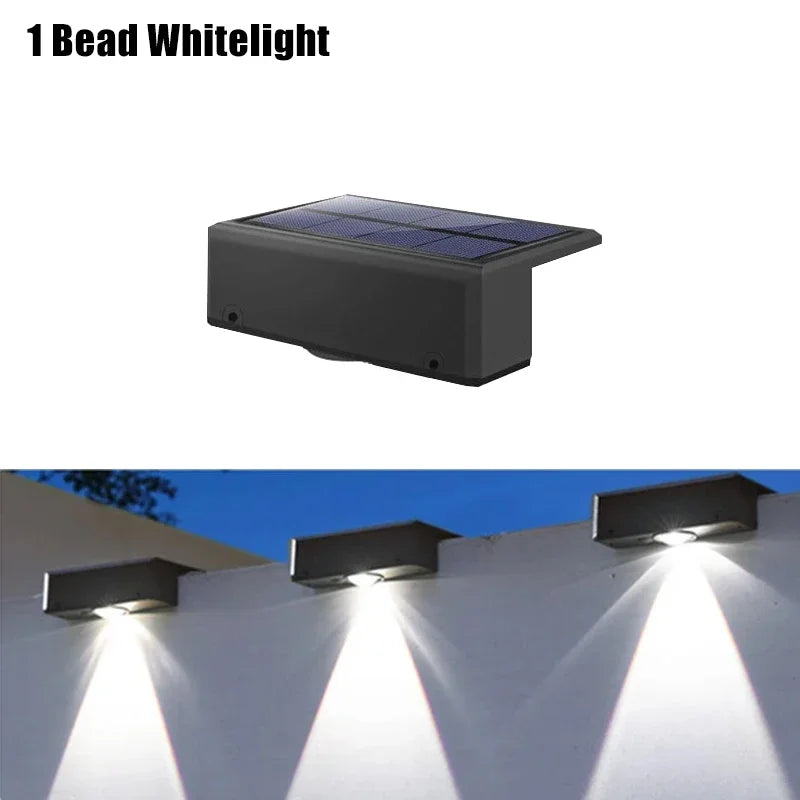 1/2/4/6 Pcs Outdoor Solar Wall Light Waterproof Fence Lamp Ultra Strong Spotlight Illumination for Garden Fence or Exterior Wall