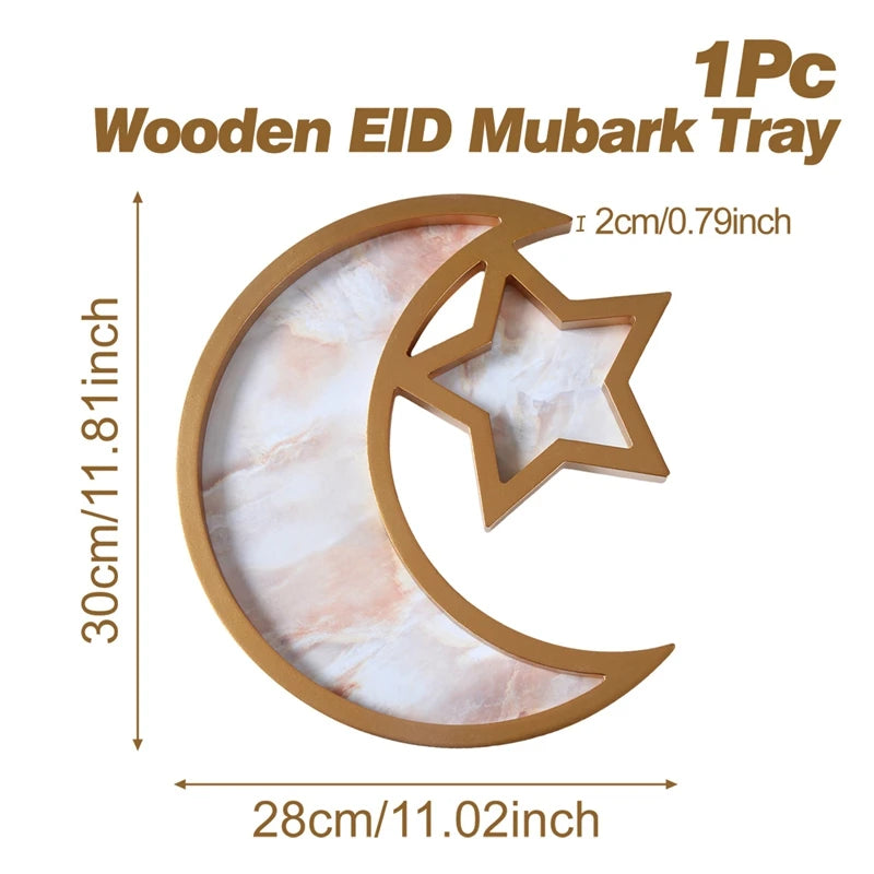 Wooden Pendant EID Mubarak 2025 Ramadan Decoration