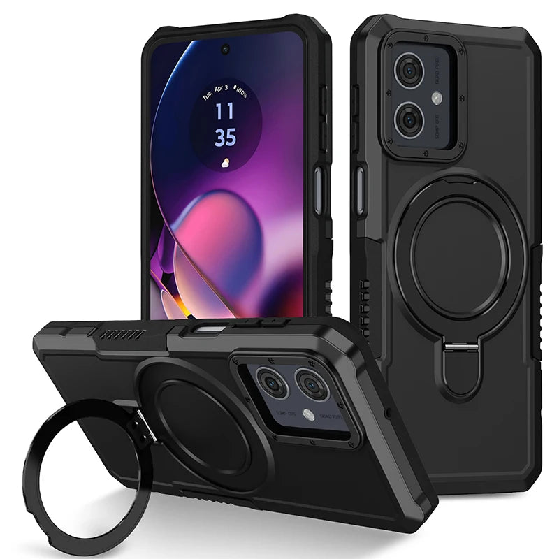 Shockproof Case for Motorola G84 G54 Armor Phone Cover with Rotated Ring Stand for Moto E32 E13 G22 G24 G34 G04 5G G14 E14