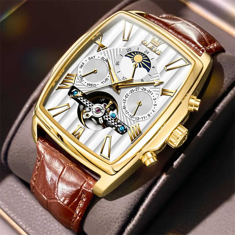 OLEVS Luxury Rectangular Dial Mechanical Watches