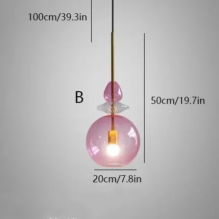 Scandinavian Macaron-Stained Glass Chandelier