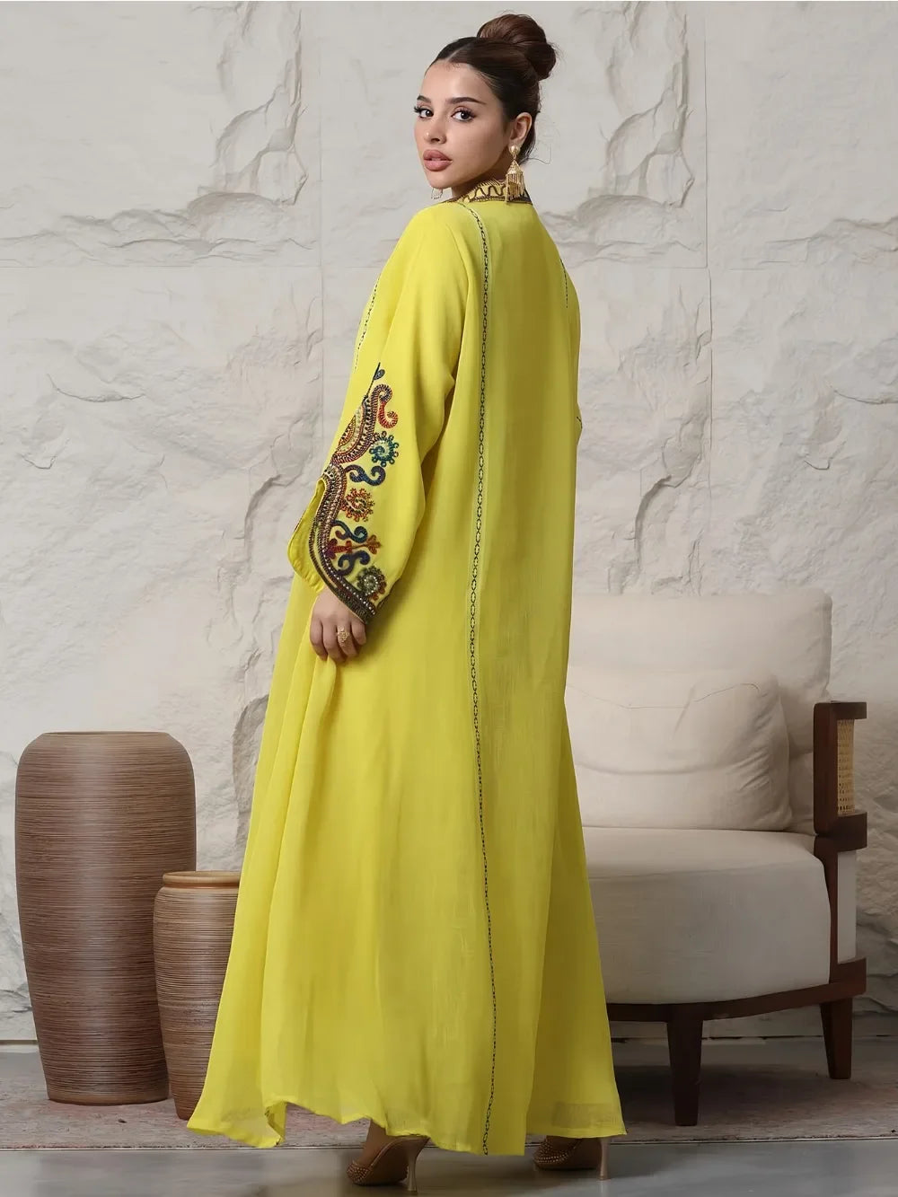 Muslim Abaya for Women Party Dresses Embroidery Long Robe