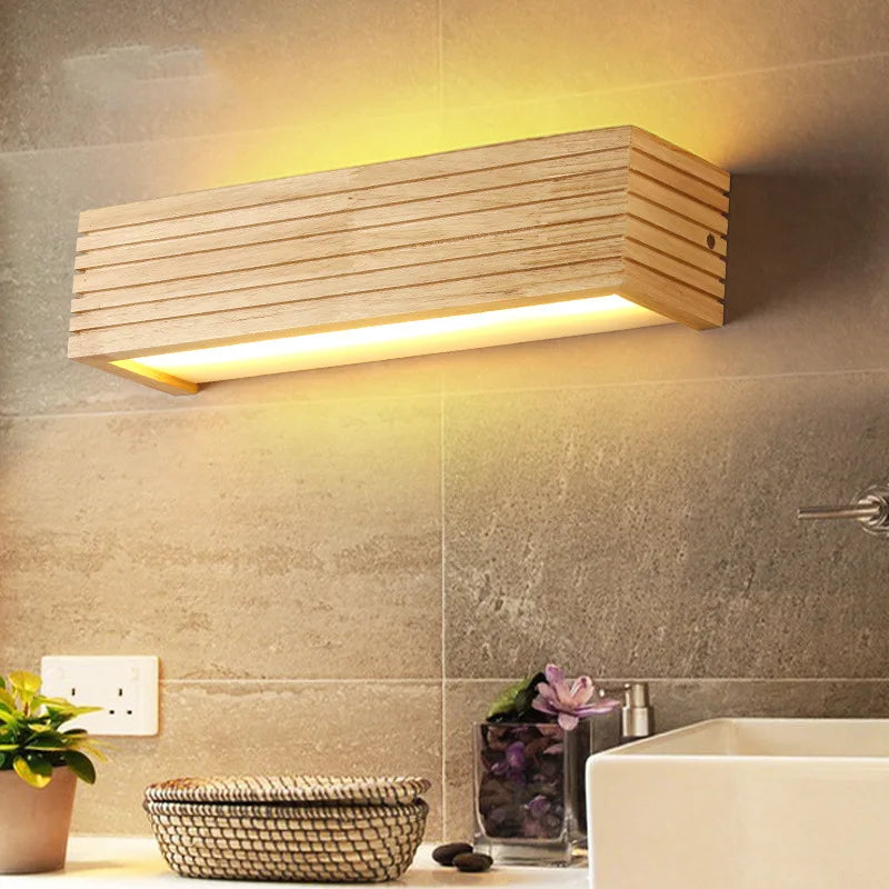 Modern Solid Wooden LED Wall Lamps