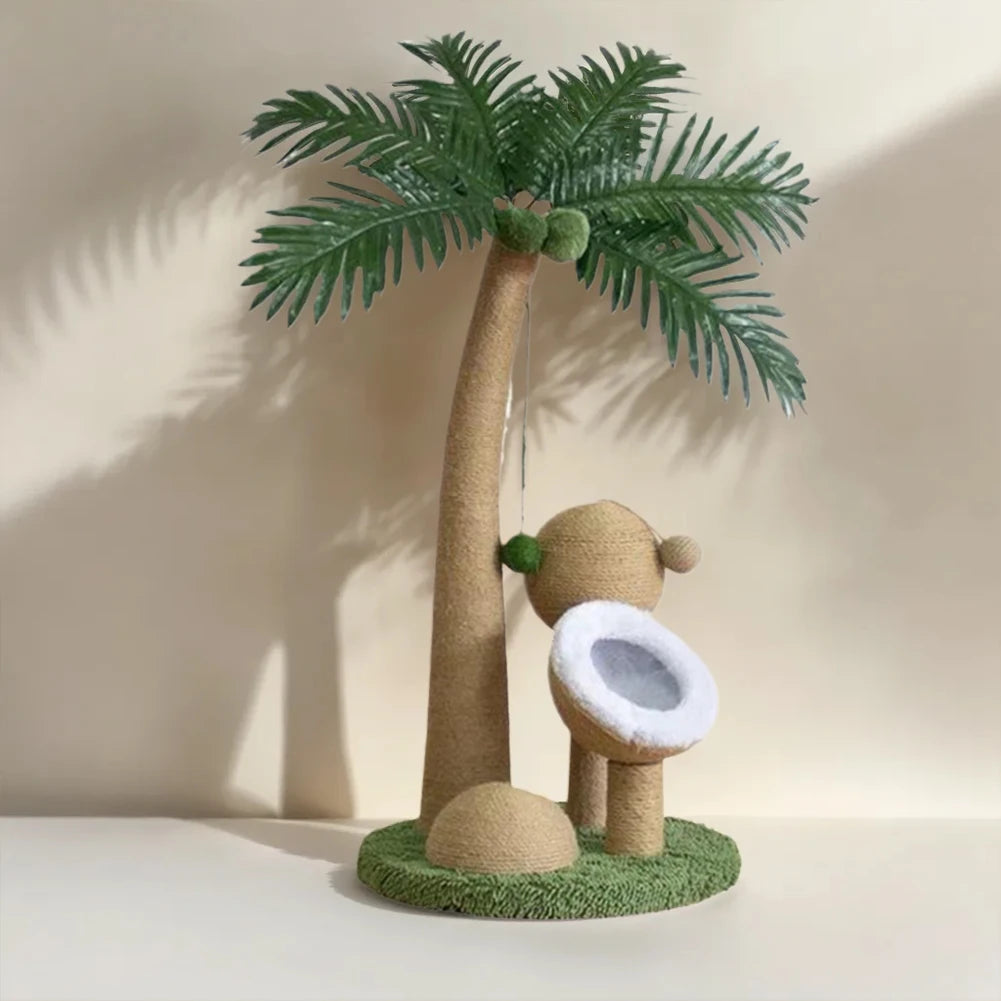 Coconut Tree Cat Claw Sharpener Pole