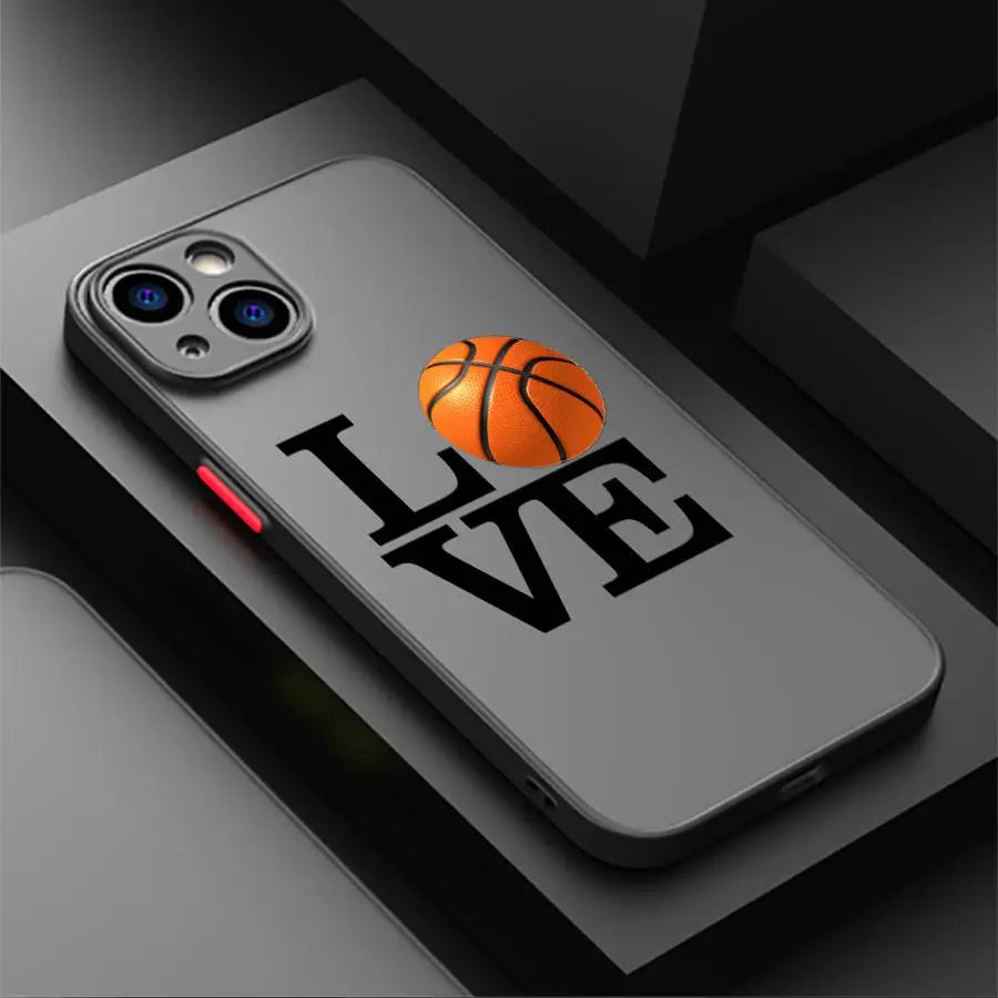 Sport Love Basketball Texture Phone Case for iPhone 15 ProMax SE 11 Pro 16s 14 Pro 13 12