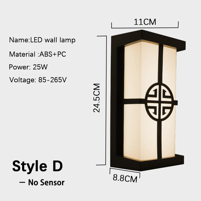 LED Outdoor Wall Light Waterproof Motion Sensor