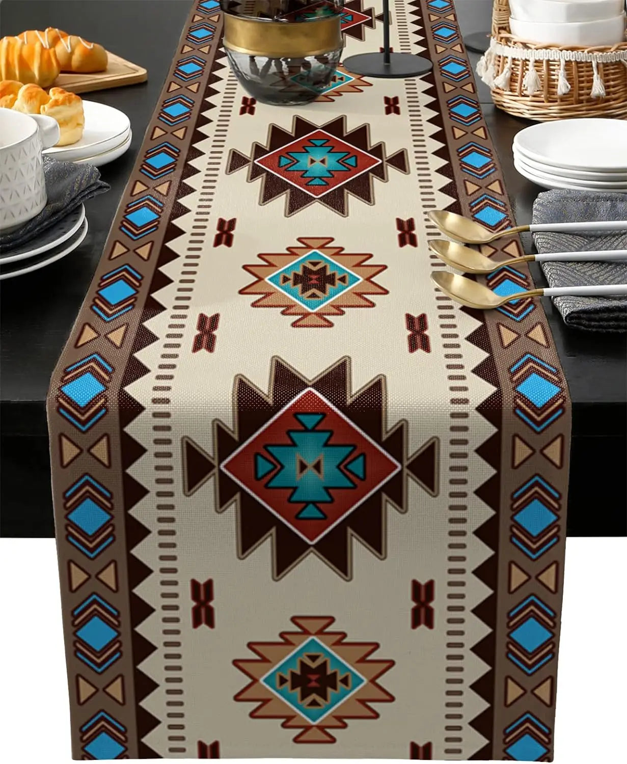 American Indian Style Linen Table Runners Dresser Scarves