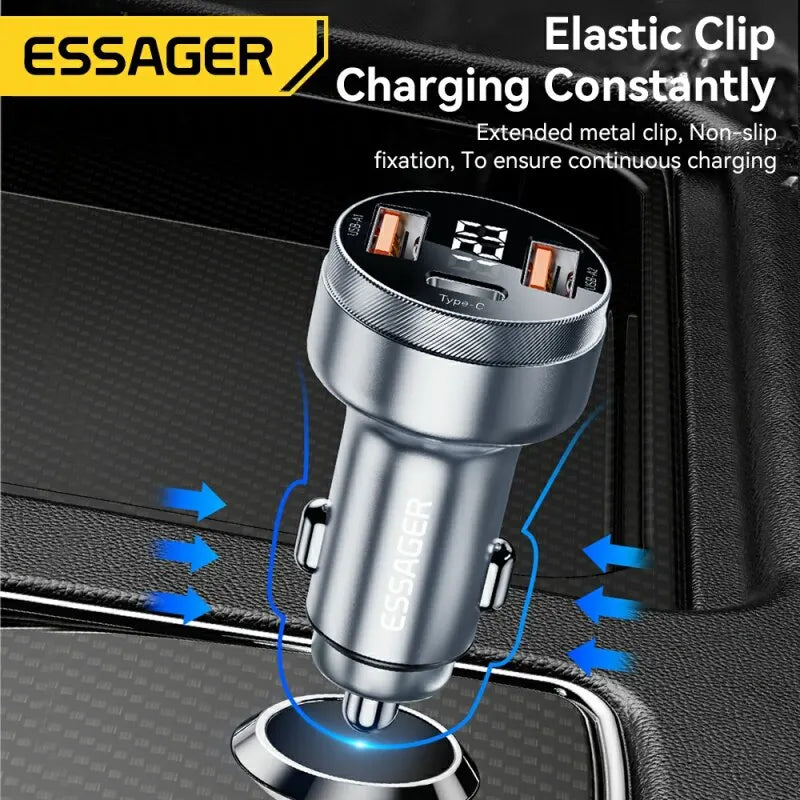 80W Car Charger USB Type C Dual Port USB Phone Charger PD Fast Charging