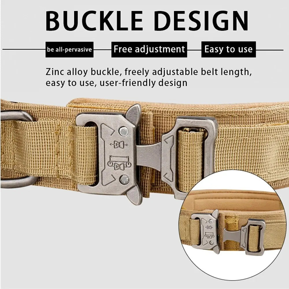 Tactical Dog Collar Metal Buckle