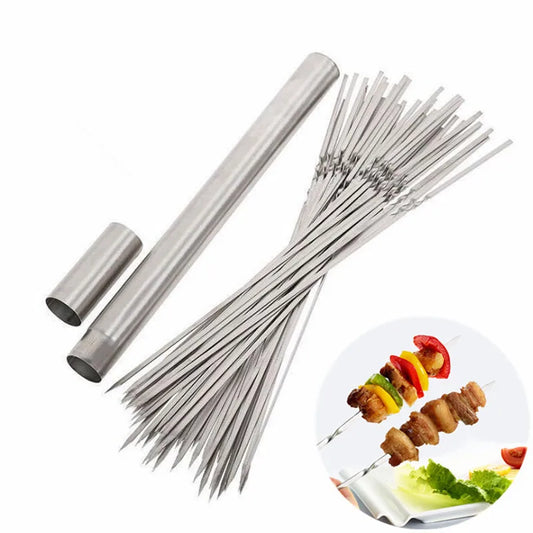 Reusable Barbecue Skewers with Storage Tube