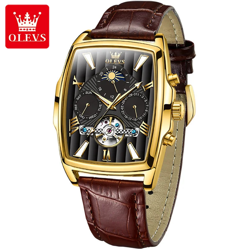 OLEVS Luxury Rectangular Dial Mechanical Watches