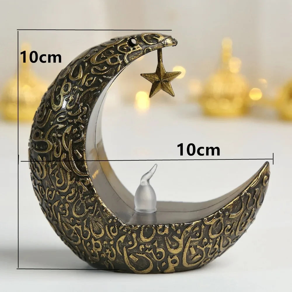 2025 Ramadan Decoration Star Moon LED Candlestick Lamp