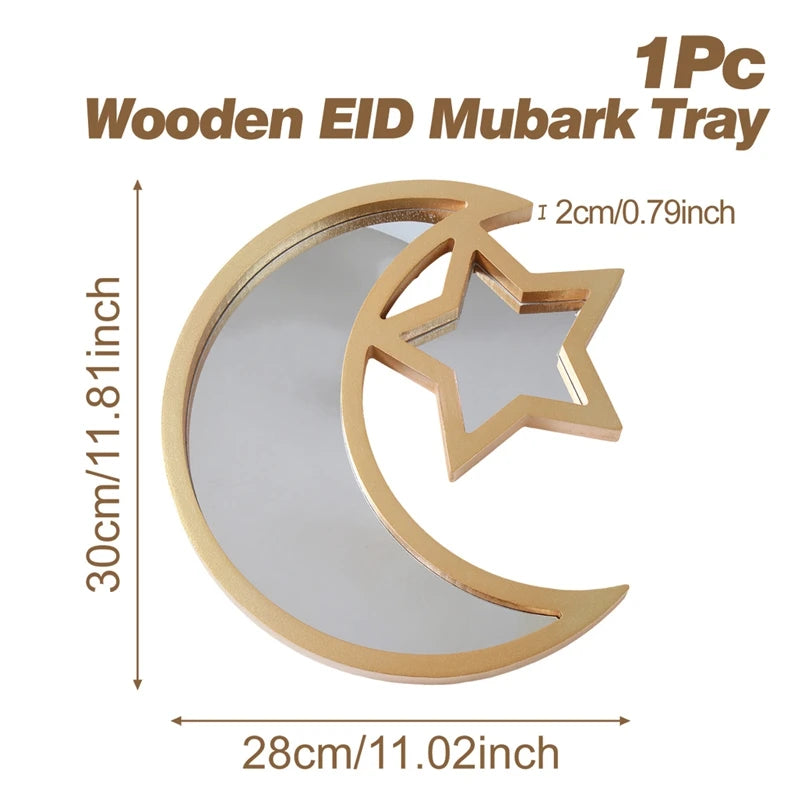 Wooden Pendant EID Mubarak 2025 Ramadan Decoration