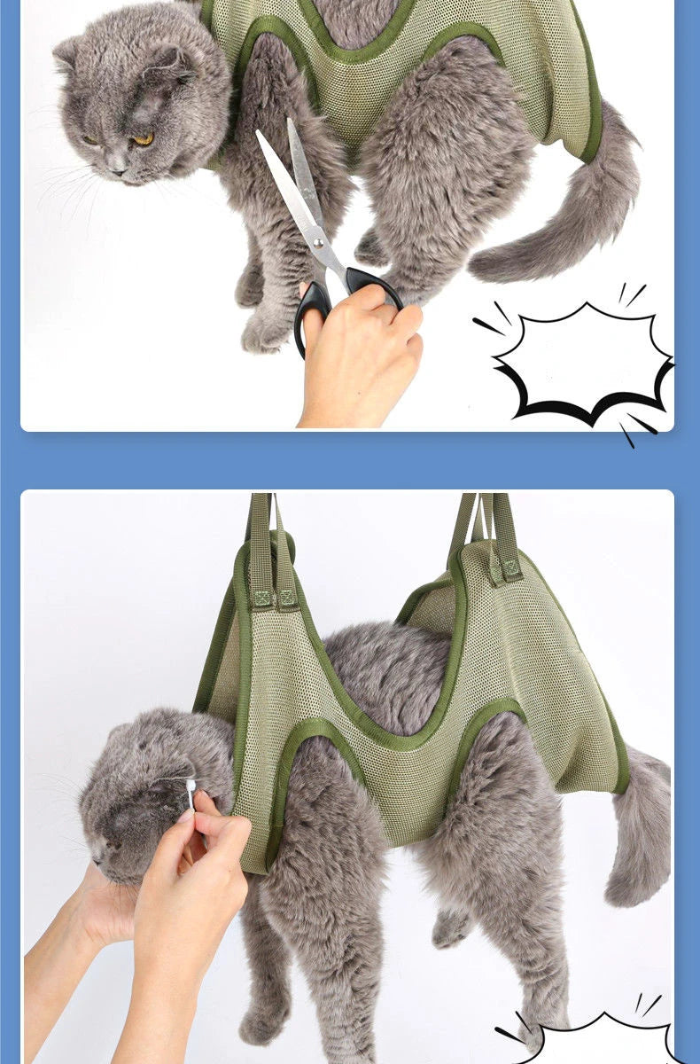 Cat hammock hanging for Grooming nail cutting