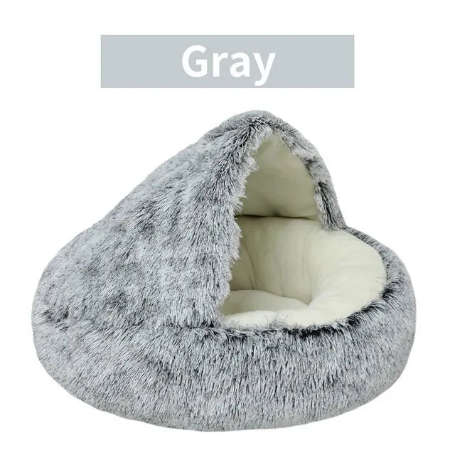 Soft Plush Pet Bed with Cover Round