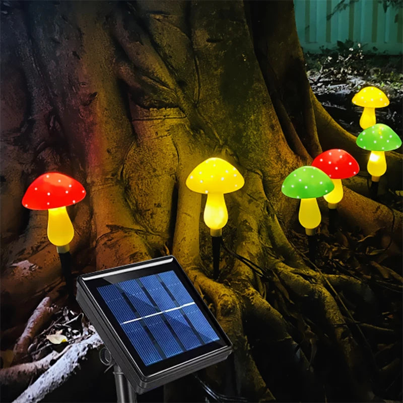 Solar Mushroom Light Garden Outdoor Decor 8 Modes