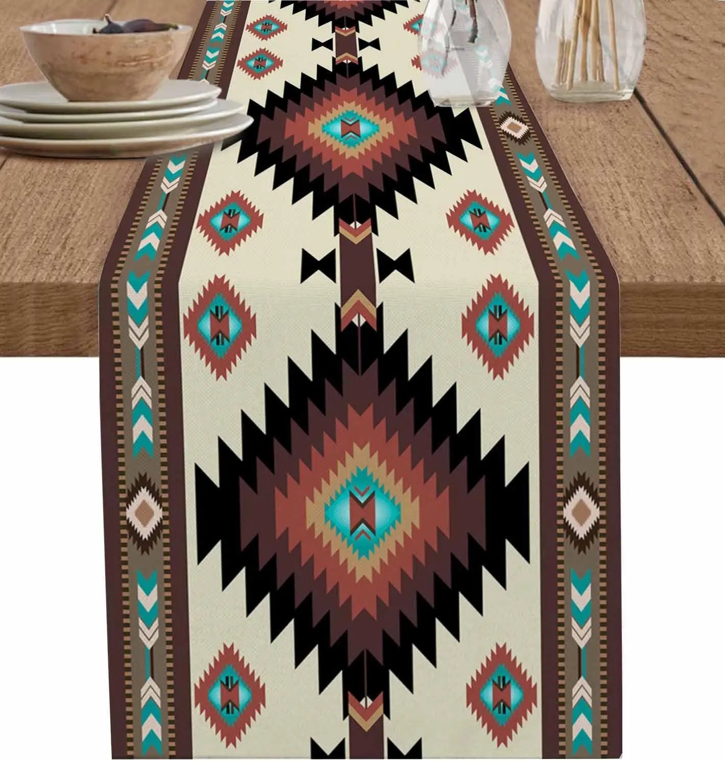 American Indian Style Linen Table Runners Dresser Scarves