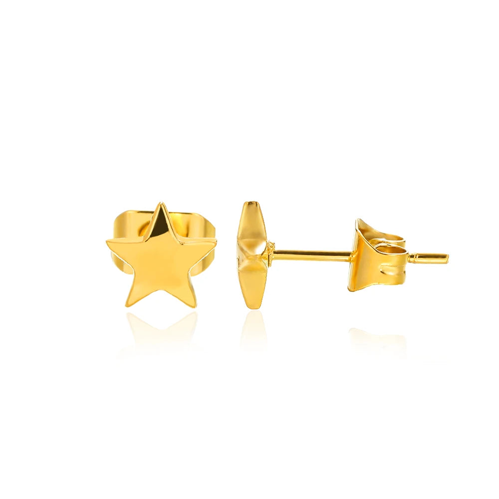 Vintage Summer Starfish Stainless Steel Stud Earrings