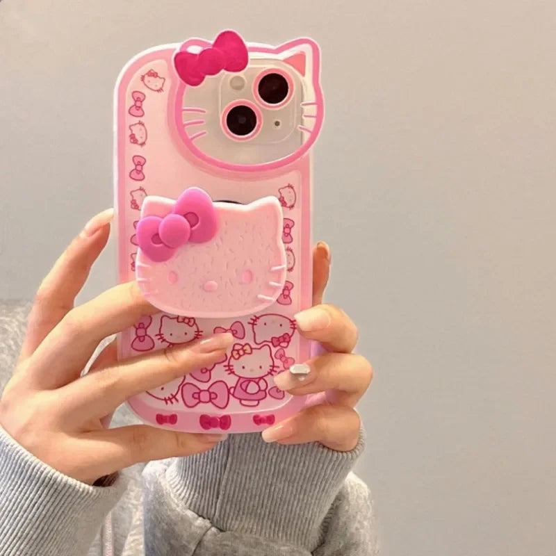 Hello Kitty Stand Phone Cases For iPhone 16 15 14 11 13 12 Pro Max XR XS 7 8 Plus Original Shockproof Cover Y2K Case