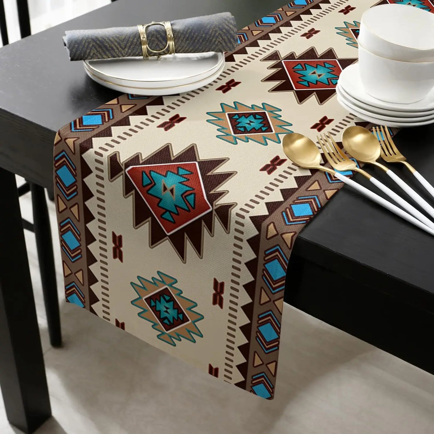 American Indian Style Linen Table Runners Dresser Scarves