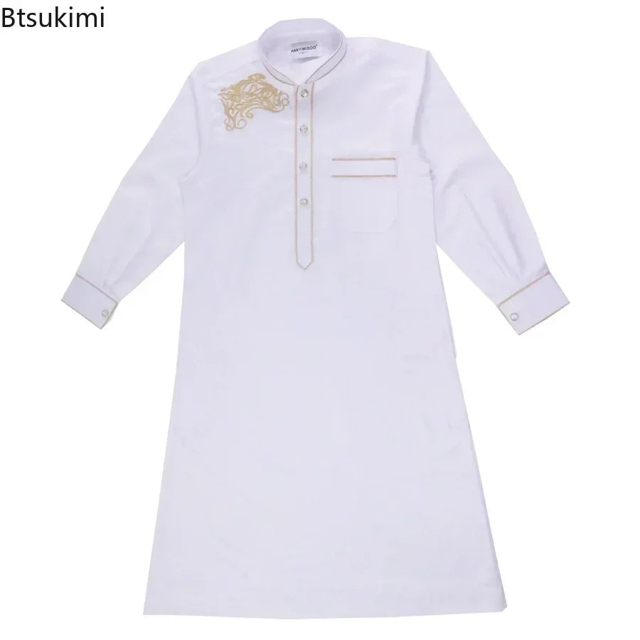 2025 Muslim Boys Kids Robe Thoub Jubba Thobe Daffah