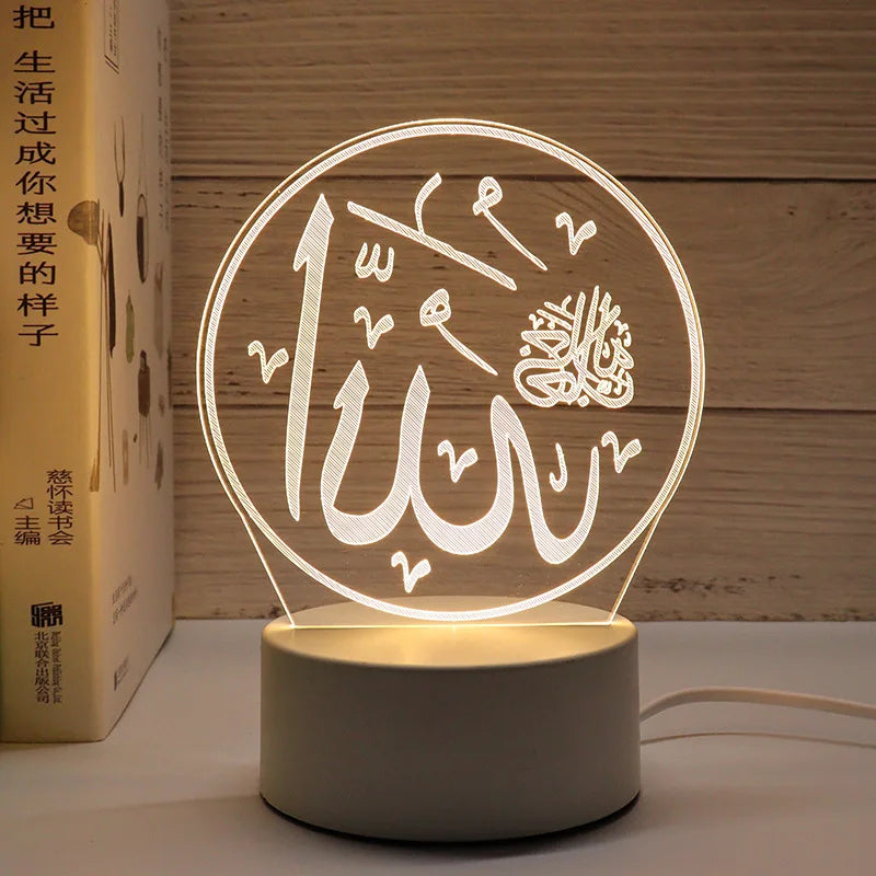 3D Moon Castle Acrylic LED Night Light Eid Mubarak