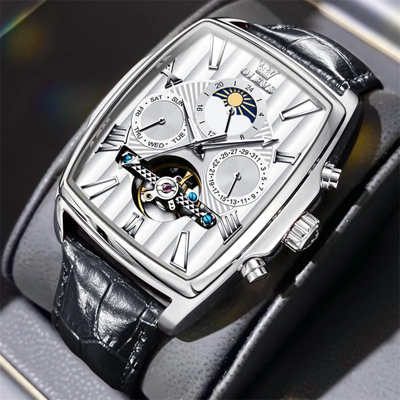 OLEVS Luxury Rectangular Dial Mechanical Watches