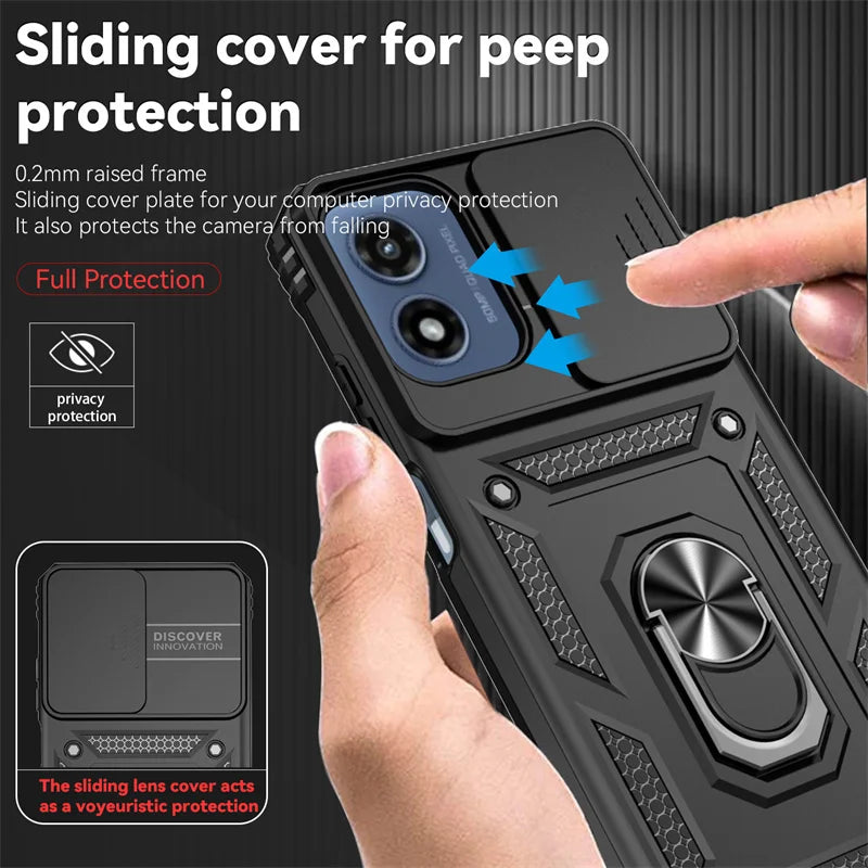 Armor Case For Motorola Moto G Play 2024 G Power 5G 2023 2022 G Stylus Pure Cover Ring Magnetic Holder Coque Funda